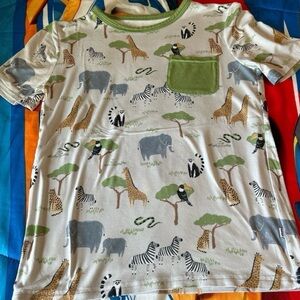 EUC Little Sleepies Safari Friends Pocket Tee